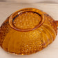 Vintage Large Oval Amber Glass Daisy and Button Console Bowl