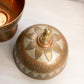 Vintage Large Oval Copper Multi Tone Lidded Dish with Fancy Designs