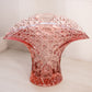 Vintage Large Pink Open Vase with Cane Pattern Details
