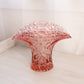 Vintage Large Pink Open Vase with Cane Pattern Details