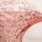 Vintage Large Pink Open Vase with Cane Pattern Details