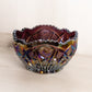 Vintage Large Purple Carnival Glass Bowl with Sawtooth Edge