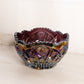 Vintage Large Purple Carnival Glass Bowl with Sawtooth Edge