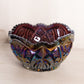 Vintage Large Purple Carnival Glass Bowl with Sawtooth Edge