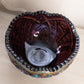 Vintage Large Purple Carnival Glass Bowl with Sawtooth Edge