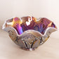 Vintage Large Purple Iridescent Opalescent Glass Ruffled Quintec Bowl