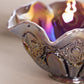 Vintage Large Purple Iridescent Opalescent Glass Ruffled Quintec Bowl