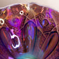 Vintage Large Purple Iridescent Opalescent Glass Ruffled Quintec Bowl
