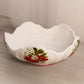 Vintage Westmoreland Large White Milk Glass Bowl with Poinsettia Floral Decals