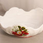 Vintage Westmoreland Large White Milk Glass Bowl with Poinsettia Floral Decals