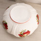 Vintage Westmoreland Large White Milk Glass Bowl with Poinsettia Floral Decals