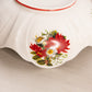 Vintage Westmoreland Large White Milk Glass Bowl with Poinsettia Floral Decals