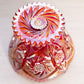 Vintage LE Smith Amberina Iridescent Glass Sawtooth Edge Compote (Glows)