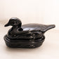 Vintage LE Smith Black Glass Duck Lidded Dish