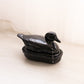 Vintage LE Smith Black Glass Duck Lidded Dish