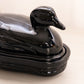 Vintage LE Smith Black Glass Duck Lidded Dish