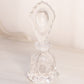 Vintage LE Smith Clear Glass Beaded Medallion Perfume Bottle