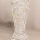 Vintage LE Smith Clear Iridescent Vase with Sawtooth Edge