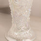 Vintage LE Smith Clear Iridescent Vase with Sawtooth Edge