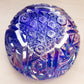 Vintage LE Smith Glass Blue Iridescent Bowl with Sawtooth Edge