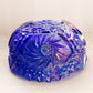 Vintage LE Smith Glass Blue Iridescent Bowl with Sawtooth Edge
