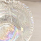 Vintage LE Smith Glass Clear Iridescent Sawtooth Comet in The Stars Bowl