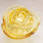 Vintage LE Smith Medium Yellow Glass Covered Rose Lidded Dish