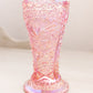 Vintage LE Smith Pink Iridescent Vase with Sawtooth Edge