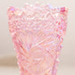 Vintage LE Smith Pink Iridescent Vase with Sawtooth Edge