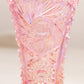 Vintage LE Smith Pink Iridescent Vase with Sawtooth Edge