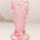 Vintage LE Smith Pink Iridescent Vase with Sawtooth Edge