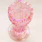 Vintage LE Smith Pink Iridescent Vase with Sawtooth Edge