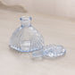 Vintage Light Blue Glass Perfume Bottle with Fancy Designs