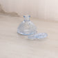 Vintage Light Blue Glass Perfume Bottle with Fancy Designs