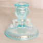 Vintage Light Blue Iridescent Glass Candlestick Dolphin Details