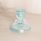 Vintage Light Blue Iridescent Glass Candlestick Dolphin Details