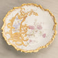 Vintage Limgoes Fancy Ceramic Blue Pink Gold Floral Plate