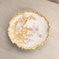 Vintage Limgoes Fancy Ceramic Blue Pink Gold Floral Plate