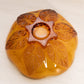 Vintage Medium Amber Glass Flower Bowl with Beaded Petal Designs