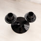 Vintage Medium Black Glass Double Candleholder