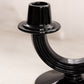 Vintage Medium Black Glass Double Candleholder