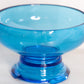 Vintage Medium Blue Glass Bowl with Blue Glass Stand