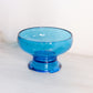 Vintage Medium Blue Glass Bowl with Blue Glass Stand