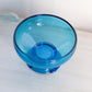 Vintage Medium Blue Glass Bowl with Blue Glass Stand