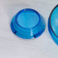 Vintage Medium Blue Glass Bowl with Blue Glass Stand