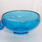 Vintage Medium Blue Glass Bowl with Blue Glass Stand