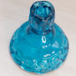 Vintage Medium Blue Glass Moon and Star Candlestick