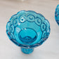 Vintage Medium Blue Glass Moon and Star Candlestick
