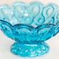 Vintage Medium Blue Glass Moon and Star Footed Bowl