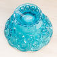 Vintage Medium Blue Glass Moon and Star Footed Bowl